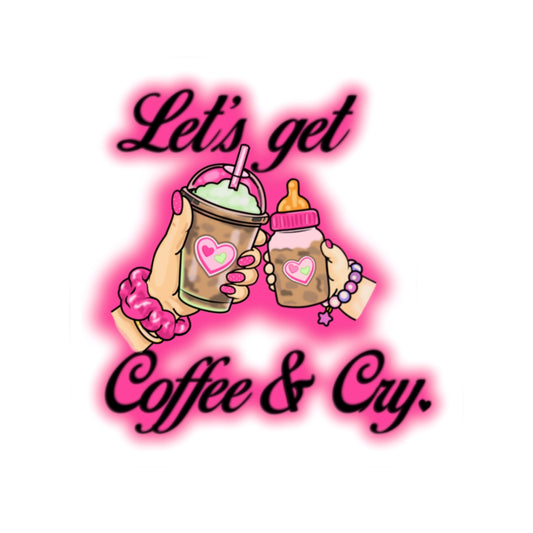 Coffee & Cry Airbrush Kiss-Cut Sticker