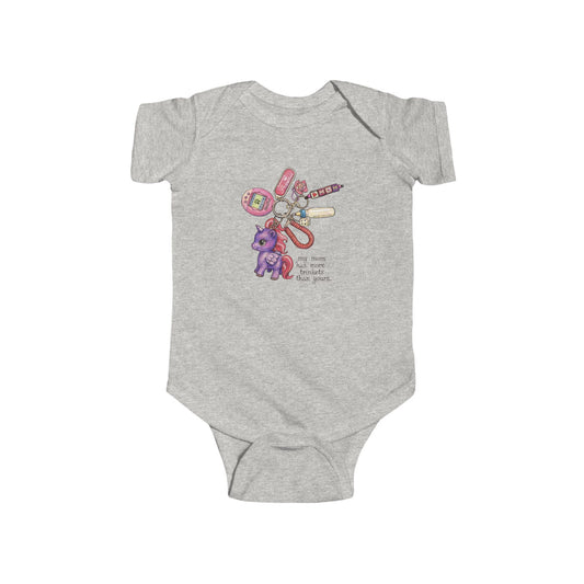 Baby Bodysuit with Cute Bunny & Toy Bear Graphic