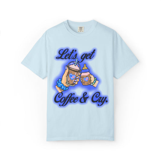 "Coffee & Cry" T-Shirt — Cute Kawaii Coffee Graphic Tee