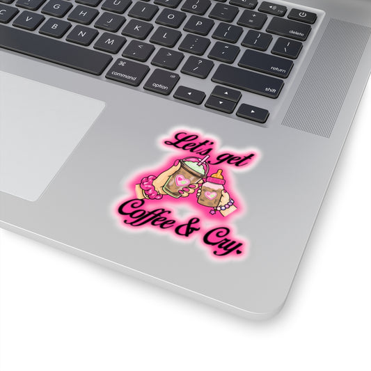 Coffee & Cry Airbrush Kiss-Cut Sticker